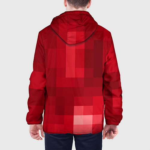 Мужская куртка Red cubes abstraction / 3D-Белый – фото 4