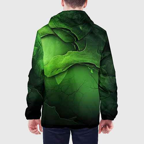 Мужская куртка Зеленая яркая абстрактная текстура / 3D-Белый – фото 4