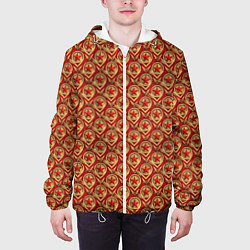Куртка с капюшоном мужская Звезды в стиле СССР, цвет: 3D-белый — фото 2