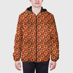 Куртка с капюшоном мужская Звезды в стиле СССР, цвет: 3D-черный — фото 2