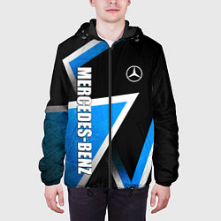 Куртка с капюшоном мужская Mercedes - blue metal, цвет: 3D-черный — фото 2