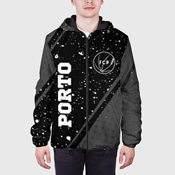 Куртка с капюшоном мужская Porto sport на темном фоне вертикально, цвет: 3D-черный — фото 2