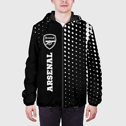Куртка с капюшоном мужская Arsenal sport на темном фоне по-вертикали, цвет: 3D-черный — фото 2