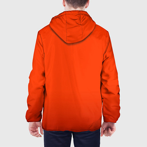 Мужская куртка Пылкий красно-оранжевый градиент / 3D-Белый – фото 4