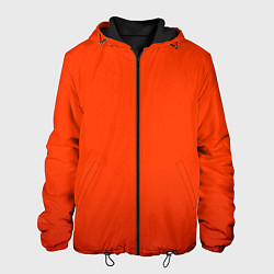 Куртка с капюшоном мужская Пылкий красно-оранжевый градиент, цвет: 3D-черный