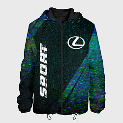 Куртка с капюшоном мужская Lexus sport glitch blue, цвет: 3D-черный