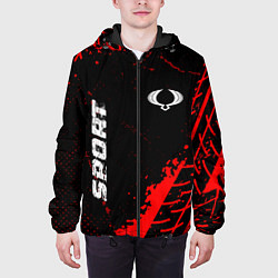 Куртка с капюшоном мужская SsangYong red sport tires, цвет: 3D-черный — фото 2