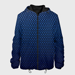 Куртка с капюшоном мужская Паттерн чёрно-синий треугольники, цвет: 3D-черный
