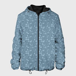 Мужская куртка Серо-голубой цветочный однотонный узор