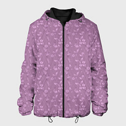 Мужская куртка Розовый сиреневый цветочный однотонный узор