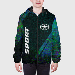 Куртка с капюшоном мужская JAC sport glitch blue, цвет: 3D-черный — фото 2