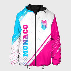 Куртка с капюшоном мужская Monaco neon gradient style вертикально, цвет: 3D-черный