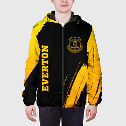 Куртка с капюшоном мужская Everton - gold gradient вертикально, цвет: 3D-черный — фото 2