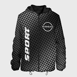 Куртка с капюшоном мужская Nissan sport carbon, цвет: 3D-черный