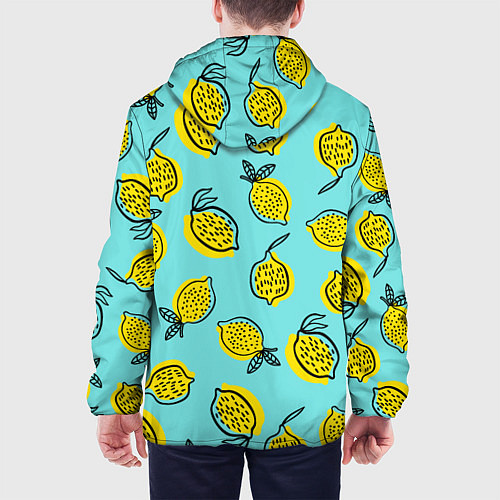 Мужская куртка Летние лимоны - паттерн / 3D-Белый – фото 4