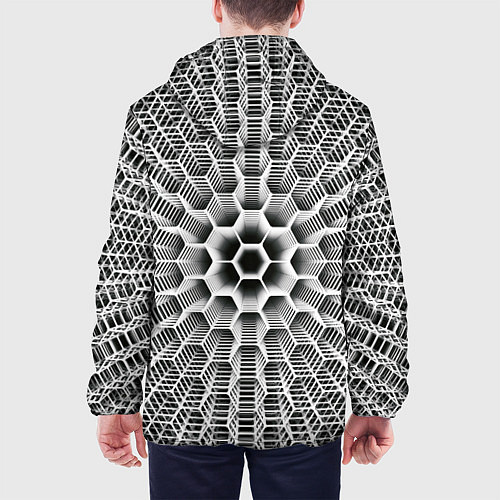 Мужская куртка Бесконечный гексагональный каркас / 3D-Белый – фото 4