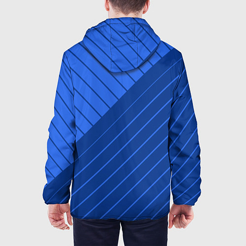 Мужская куртка Сине-голубой косые полосы / 3D-Белый – фото 4
