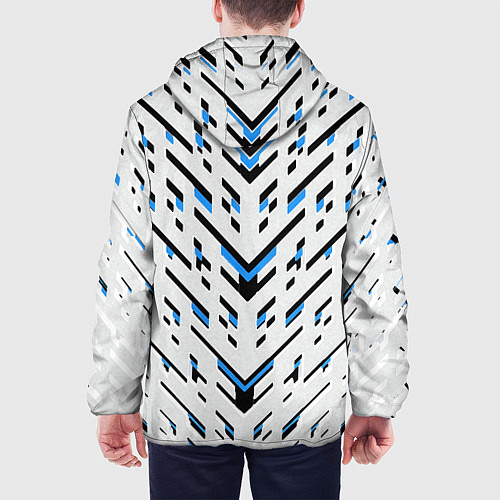 Мужская куртка Black and blue stripes on a white background / 3D-Белый – фото 4