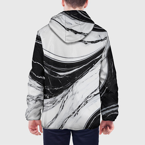 Мужская куртка Мрамор черно-белый / 3D-Белый – фото 4