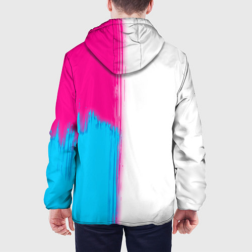 Мужская куртка Aston Villa neon gradient style по-вертикали / 3D-Черный – фото 4