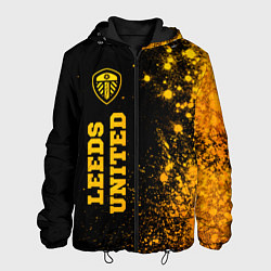 Куртка с капюшоном мужская Leeds United - gold gradient по-вертикали, цвет: 3D-черный