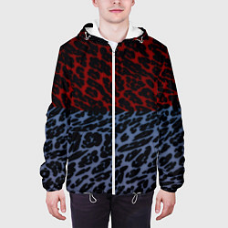 Куртка с капюшоном мужская Леопардовый стиль текстура, цвет: 3D-белый — фото 2