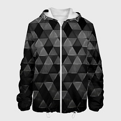 Куртка с капюшоном мужская Серые треугольники, цвет: 3D-белый