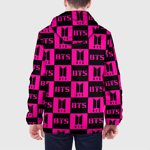 Мужская куртка BTS pattern pink logo / 3D-Белый – фото 4