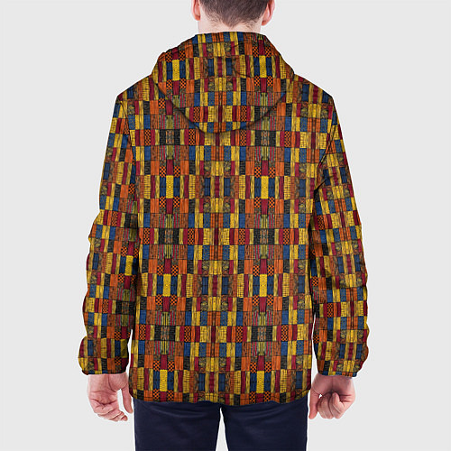 Мужская куртка Африканский геометрический узор-паттерн / 3D-Черный – фото 4