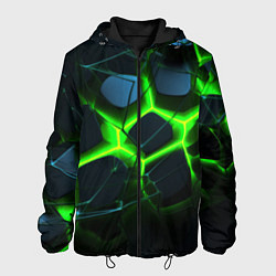 Мужская куртка Зеленый неон и разлом плит
