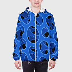 Куртка с капюшоном мужская Синяя мембрана с перфорацией, цвет: 3D-белый — фото 2
