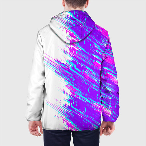 Мужская куртка Neon glitch / 3D-Черный – фото 4