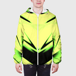 Куртка с капюшоном мужская Geometry stripes кислотный стиль, цвет: 3D-белый — фото 2