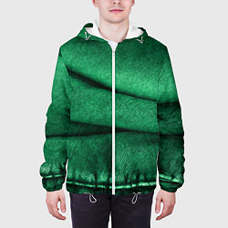 Куртка с капюшоном мужская Зеленая джинса, цвет: 3D-белый — фото 2