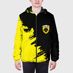 Куртка с капюшоном мужская AEK sport color yellow, цвет: 3D-черный — фото 2