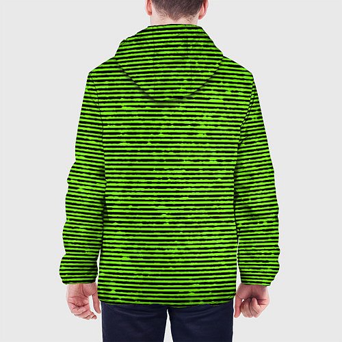 Мужская куртка Чёрно-салатовый полосатый / 3D-Черный – фото 4