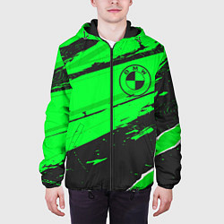 Куртка с капюшоном мужская BMW sport green, цвет: 3D-черный — фото 2