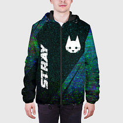 Куртка с капюшоном мужская Stray glitch blue, цвет: 3D-черный — фото 2