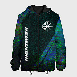 Куртка с капюшоном мужская Nightwish glitch blue, цвет: 3D-черный