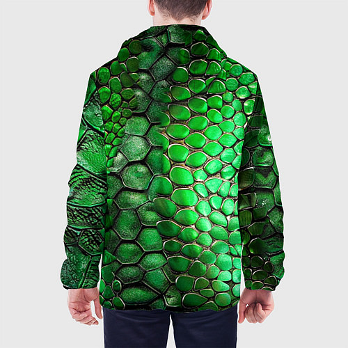Мужская куртка Зеленая змеиная кожа / 3D-Белый – фото 4