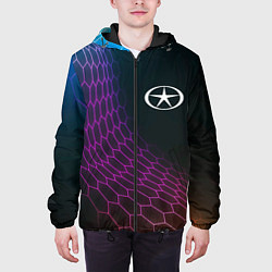 Куртка с капюшоном мужская JAC neon hexagon, цвет: 3D-черный — фото 2