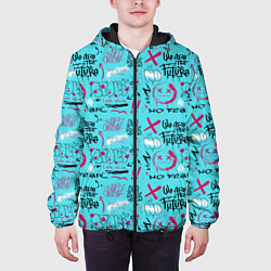 Куртка с капюшоном мужская We are the future - граффити, цвет: 3D-черный — фото 2