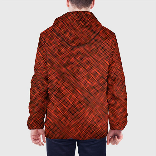 Мужская куртка Сочный коричневый однотонный текстурированный / 3D-Черный – фото 4