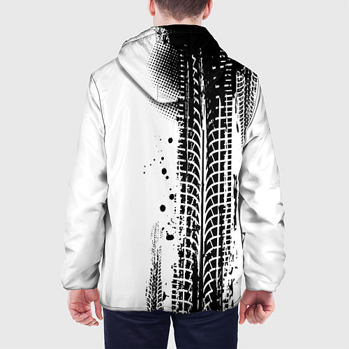 Мужская куртка Фольксваген - следы от шин / 3D-Белый – фото 4