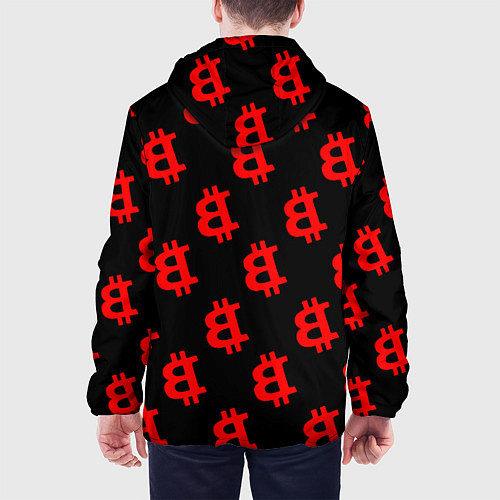 Мужская куртка Bitcoin red logo money / 3D-Белый – фото 4