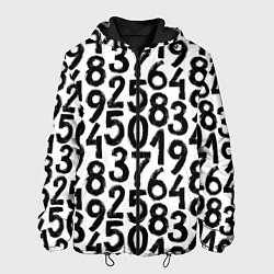 Куртка с капюшоном мужская Гранжевые числа, цвет: 3D-черный