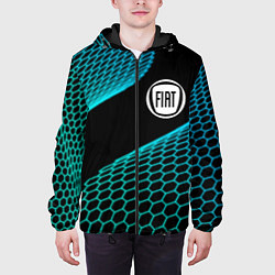 Куртка с капюшоном мужская Fiat electro hexagon, цвет: 3D-черный — фото 2