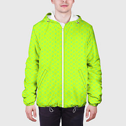 Куртка с капюшоном мужская Неоновый паттерн тонких линий, цвет: 3D-белый — фото 2