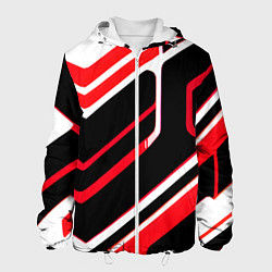 Мужская куртка Бело-красные линии на чёрном фоне