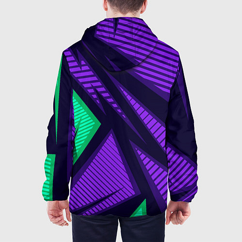 Мужская куртка Абстрактный узор с геометрической концепцией / 3D-Черный – фото 4